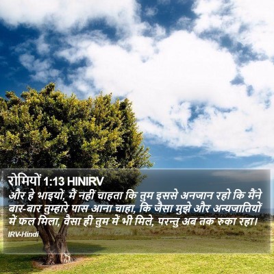 रोमियों 1:13 HINIRV Bible Verse Image