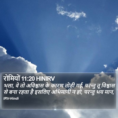 रोमियों 11:20 HINIRV Bible Verse Image