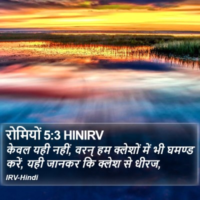 रोमियों 5:3 HINIRV Bible Verse Image