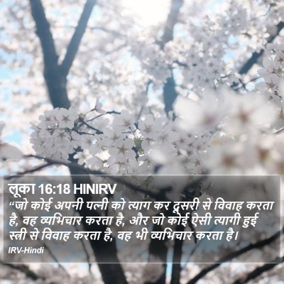 लूका 16:18 HINIRV Bible Verse Image