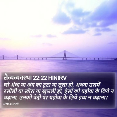 लैव्यव्यवस्था 22:22 HINIRV Bible Verse Image
