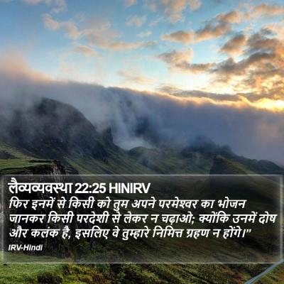 लैव्यव्यवस्था 22:25 HINIRV Bible Verse Image
