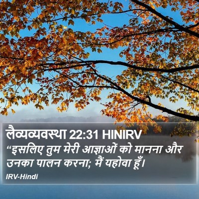 लैव्यव्यवस्था 22:31 HINIRV Bible Verse Image