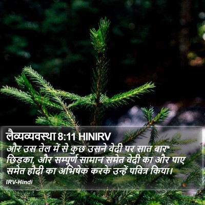 लैव्यव्यवस्था 8:11 HINIRV Bible Verse Image