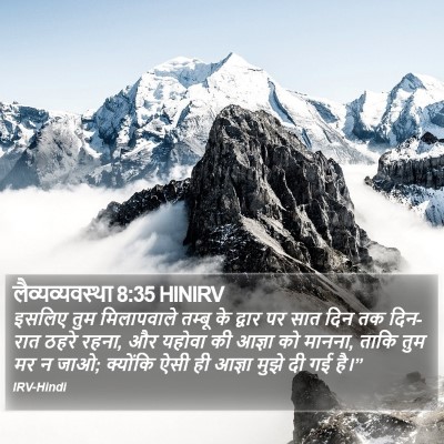 लैव्यव्यवस्था 8:35 HINIRV Bible Verse Image