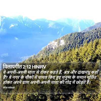 विलापगीत 2:12 HINIRV Bible Verse Image