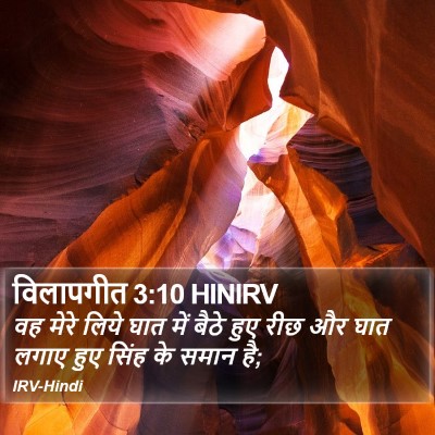 विलापगीत 3:10 HINIRV Bible Verse Image