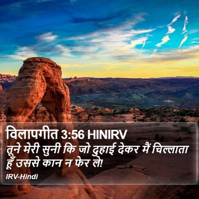विलापगीत 3:56 HINIRV Bible Verse Image