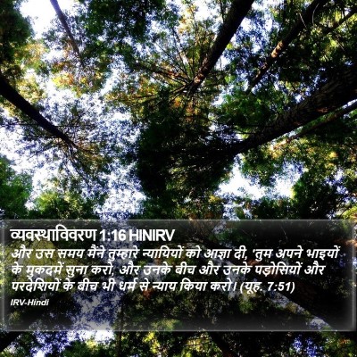 व्यवस्थाविवरण 1:16 HINIRV Bible Verse Image