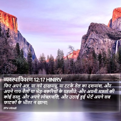 व्यवस्थाविवरण 12:17 HINIRV Bible Verse Image