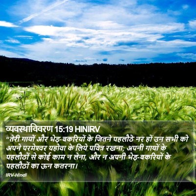 व्यवस्थाविवरण 15:19 HINIRV Bible Verse Image