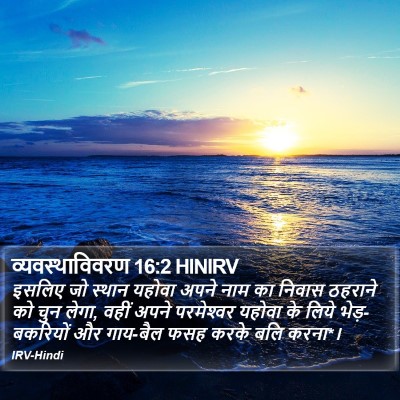 व्यवस्थाविवरण 16:2 HINIRV Bible Verse Image