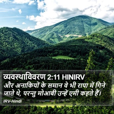 व्यवस्थाविवरण 2:11 HINIRV Bible Verse Image