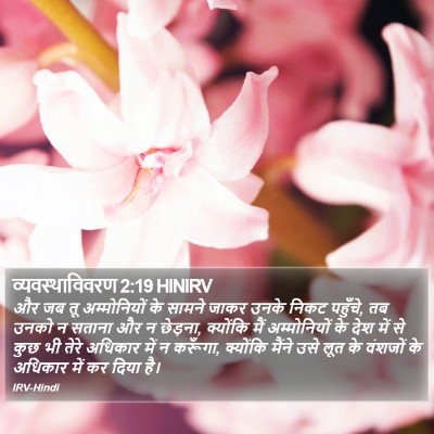 व्यवस्थाविवरण 2:19 HINIRV Bible Verse Image