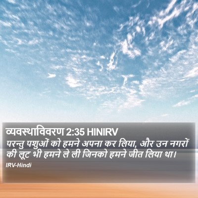 व्यवस्थाविवरण 2:35 HINIRV Bible Verse Image