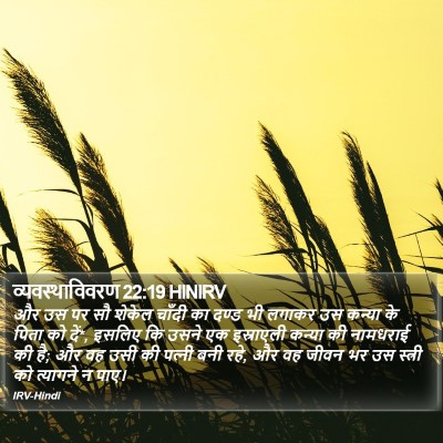 व्यवस्थाविवरण 22:19 HINIRV Bible Verse Image