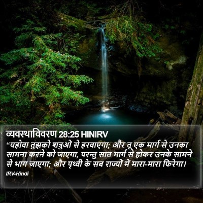 व्यवस्थाविवरण 28:25 HINIRV Bible Verse Image