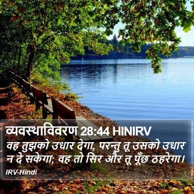 व्यवस्थाविवरण 28:44 HINIRV Bible Verse Image