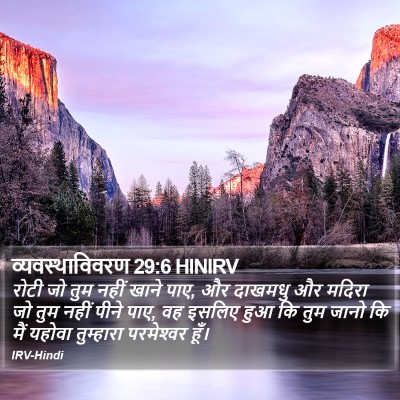 व्यवस्थाविवरण 29:6 HINIRV Bible Verse Image