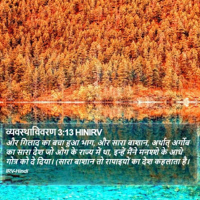 व्यवस्थाविवरण 3:13 HINIRV Bible Verse Image