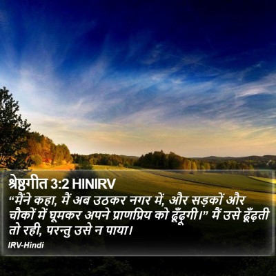 श्रेष्ठगीत 3:2 HINIRV Bible Verse Image