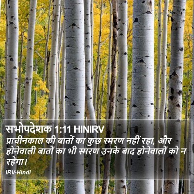 सभोपदेशक 1:11 HINIRV Bible Verse Image