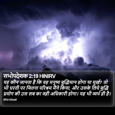 सभोपदेशक 2:19 HINIRV Bible Verse Image