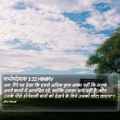 सभोपदेशक 3:22 HINIRV Bible Verse Image