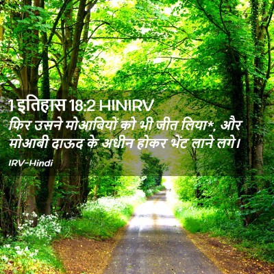 Picture 02 - 1 इतिहास 18:2 HINIRV - फिर उसने मोआबियों - Bible Verse Picture