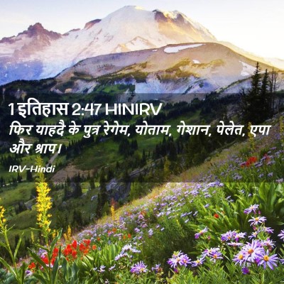 Picture 02 - 1 इतिहास 2:47 HINIRV - फिर याहदै के पुत्र - Bible Verse Picture