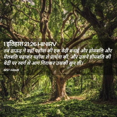 Picture 02 - 1 इतिहास 21:26 HINIRV - तब दाऊद ने वहाँ - Bible Verse Picture