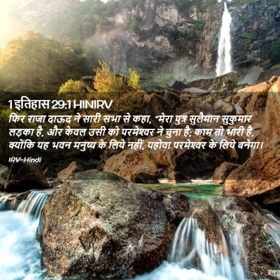 Picture 02 - 1 इतिहास 29:1 HINIRV - फिर राजा दाऊद ने - Bible Verse Picture