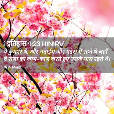 Picture 02 - 1 इतिहास 4:23 HINIRV - ये कुम्हार थे, और - Bible Verse Picture