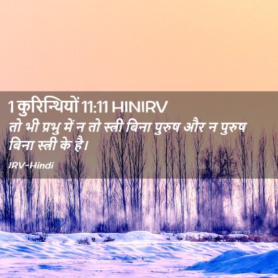 Picture 02 - 1 कुरिन्थियों 11:11 HINIRV - तो भी प्रभु में न - Bible Verse Picture