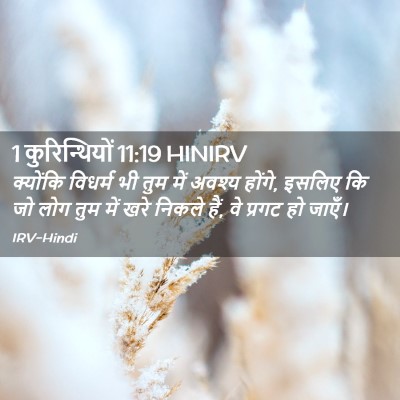 Picture 02 - 1 कुरिन्थियों 11:19 HINIRV - क्योंकि विधर्म भी - Bible Verse Picture