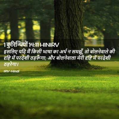 Picture 02 - 1 कुरिन्थियों 14:11 HINIRV - इसलिए यदि मैं किसी - Bible Verse Picture