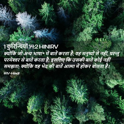 Picture 02 - 1 कुरिन्थियों 14:2 HINIRV - क्योंकि जो अन्य - Bible Verse Picture