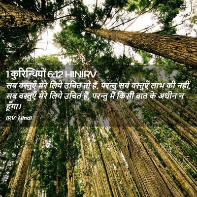 Picture 02 - 1 कुरिन्थियों 6:12 HINIRV - सब वस्तुएँ मेरे - Bible Verse Picture