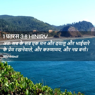 Picture 02 - 1 पतरस 3:8 HINIRV - अतः सब के सब एक मन - Bible Verse Picture