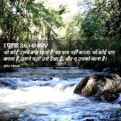 Picture 02 - 1 यूहन्ना 3:6 HINIRV - जो कोई उसमें बना - Bible Verse Picture