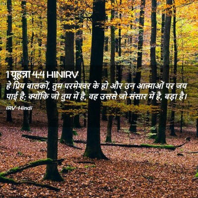 Picture 02 - 1 यूहन्ना 4:4 HINIRV - हे प्रिय बालकों, - Bible Verse Picture