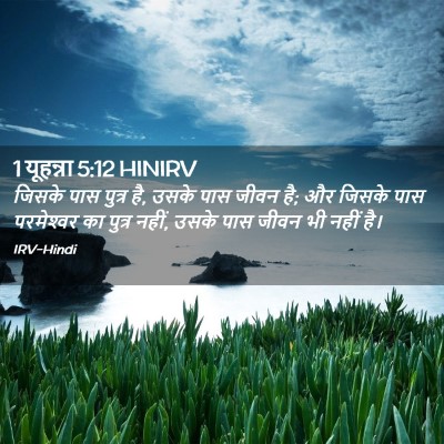 Picture 02 - 1 यूहन्ना 5:12 HINIRV - जिसके पास पुत्र है, - Bible Verse Picture
