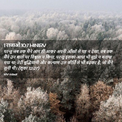 Picture 02 - 1 राजाओं 10:7 HINIRV - परन्तु जब तक मैंने - Bible Verse Picture