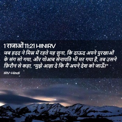 Picture 02 - 1 राजाओं 11:21 HINIRV - जब हदद ने मिस्र में - Bible Verse Picture