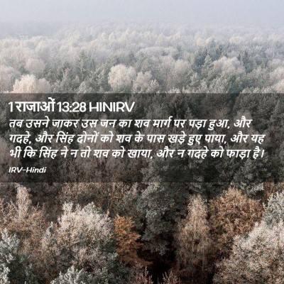 Picture 02 - 1 राजाओं 13:28 HINIRV - तब उसने जाकर उस जन - Bible Verse Picture