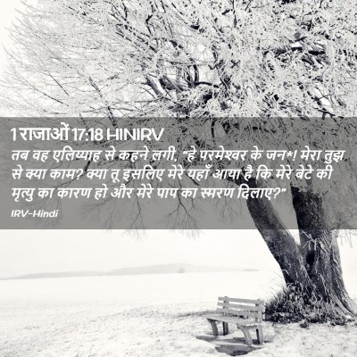Picture 02 - 1 राजाओं 17:18 HINIRV - तब वह एलिय्याह से - Bible Verse Picture