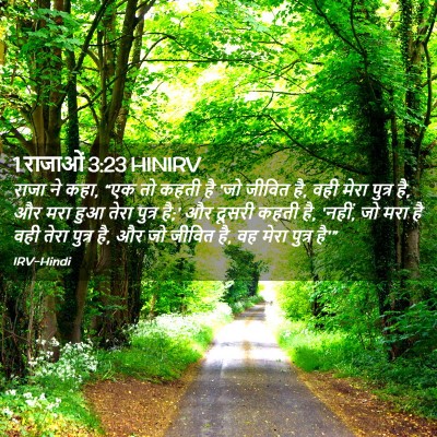 Picture 02 - 1 राजाओं 3:23 HINIRV - राजा ने कहा, “एक तो - Bible Verse Picture