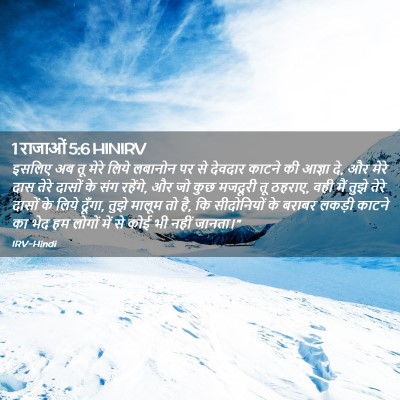 Picture 02 - 1 राजाओं 5:6 HINIRV - इसलिए अब तू मेरे - Bible Verse Picture