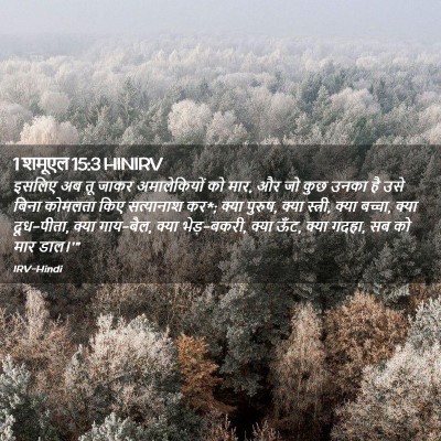 Picture 02 - 1 शमूएल 15:3 HINIRV - इसलिए अब तू जाकर - Bible Verse Picture