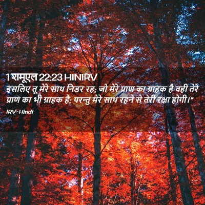 Picture 02 - 1 शमूएल 22:23 HINIRV - इसलिए तू मेरे साथ - Bible Verse Picture